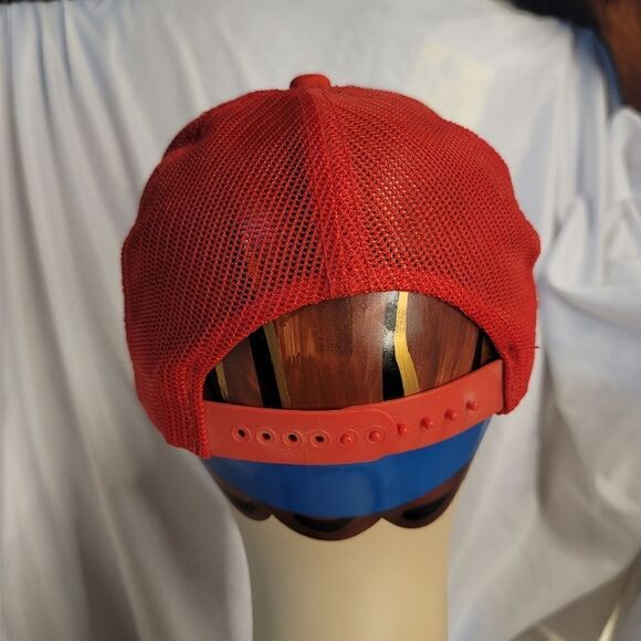 1980s retro Santa Barbara Zoo red/green mesh Trucker cap by Triangle Headwear - Picture 4 of 7